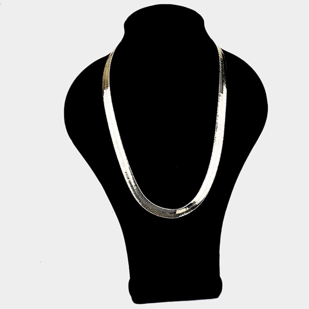 14K Gold Plated 24” 11mm Superflex Herringbone Chain Necklace